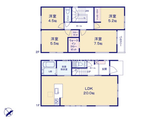 【間取り】 | 岡崎市鴨田町1期　2号棟 | 土地面積：118.71㎡/建物面積：101.19㎡