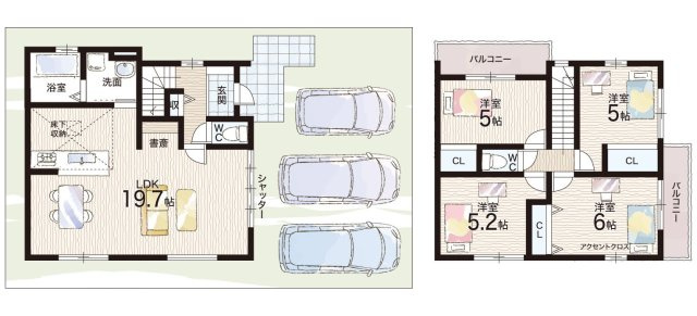 神戸市垂水区小束山本町　第1期　新築一戸建ての間取り|1号地