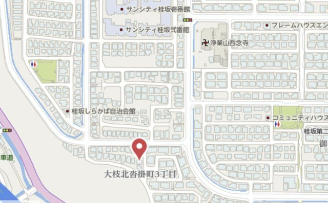 京都市西京区大枝北沓掛町3丁目　新築戸建の地図