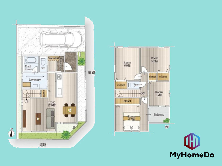 北区志賀町　3期の間取り|4つの居室を備えた、家族みんなが心地よく暮らせる住まい