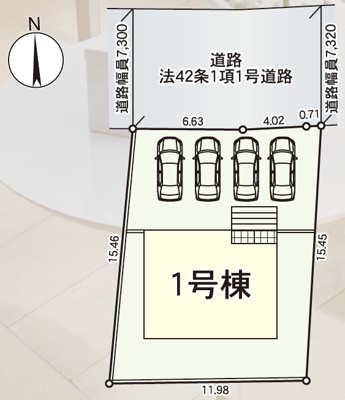 【区画図】 | Cradle garden　天童市柏木町　1号棟 | ★内覧予約でブランド米2kg★