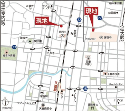 【地図】 | Cradle garden　天童市柏木町　1号棟 | ★内覧予約でブランド米2kg★