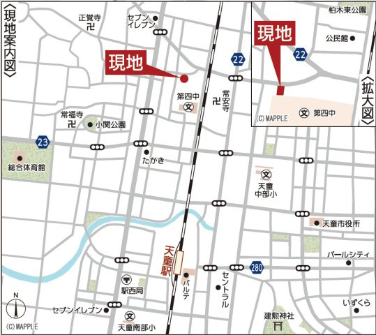 【地図】 | Cradle garden　天童市柏木町　1号棟 | ★内覧予約でブランド米2kg★