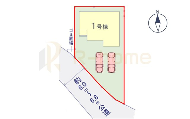 水戸市見川23期　新築戸建て　1号棟の区画図|大きなお買い物だからこそ、メリット・デメリットを伝えさせて頂きます。
R-homeにお任せください♪