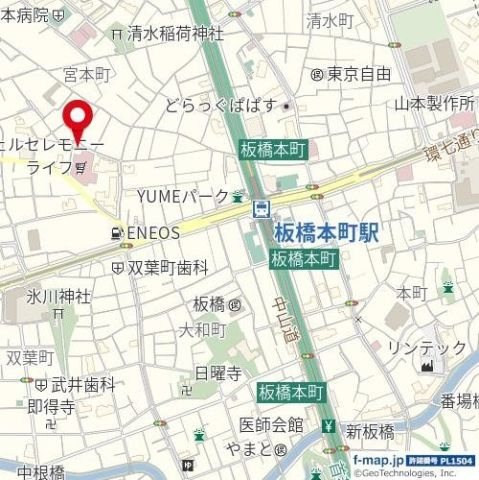 ソレイユ富士見Ｂ棟の地図