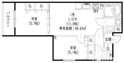 ピレーネ一津屋の間取り