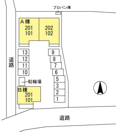 メゾン　セジュール　Bの区画図