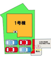 宗像市東郷５丁目２期　１号棟の区画図
