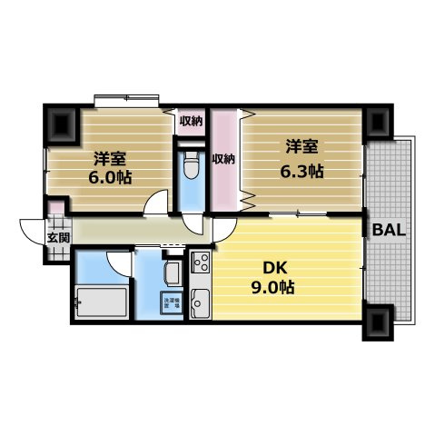 【間取り】 | ラ・フォーレ久宝園