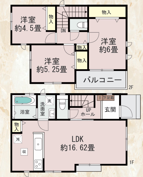 福岡市西区拾六町３丁目　A号棟の間取り