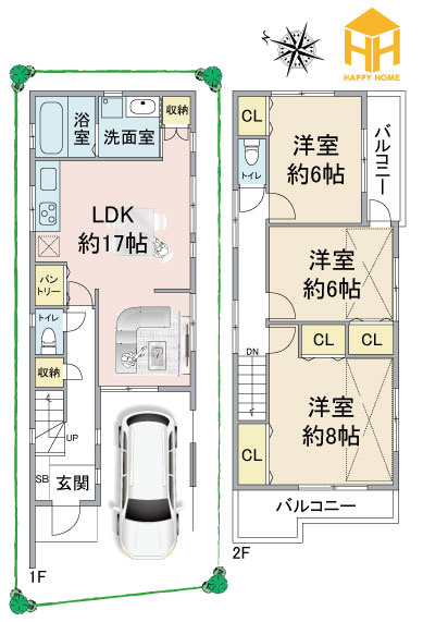 伊丹市西野6丁目中古戸建｜3LDK＋駐車1台可（ビルトインガレージ）の間取り|※現況と図面が異なる場合現況を優先いたします。
