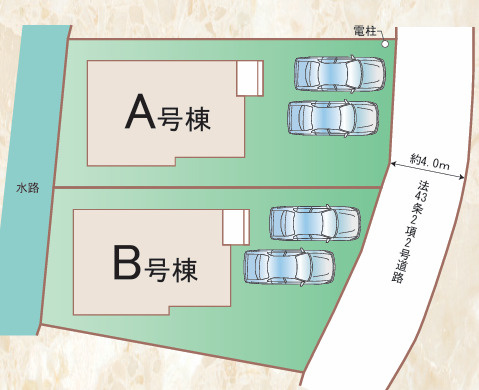 福岡市西区拾六町３丁目　B号棟の区画図