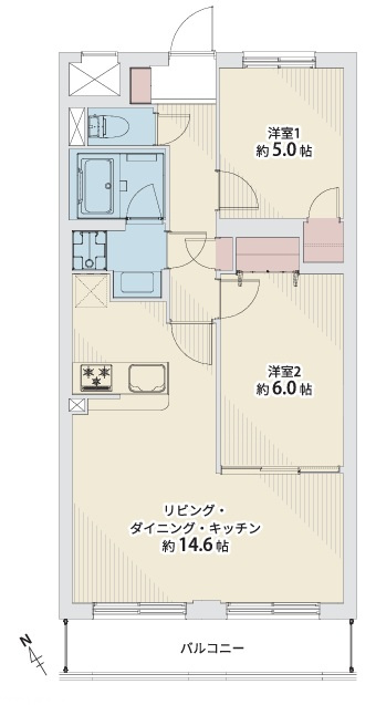 セザール第二富沢の間取り