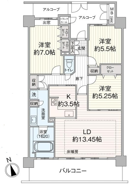 ライオンズタワー仙台広瀬の間取り