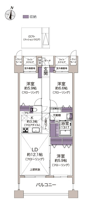 グランマークスクエア仙台長町の間取り