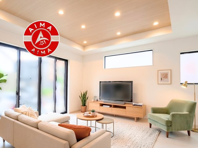 糸島市高田4丁目第3-1棟（1号棟）の内観：施工例|明るく開放的なリビングダイニングは豊かな陽光が注ぎ込み、やすらぎの空間を演出してくれます。ご家族で楽しいひとときをお過ごし下さい。※家具はCGを合成したものです。