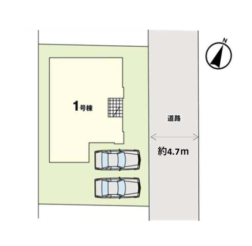糸島市高田4丁目第3-1棟（1号棟）の区画図|配置図（1号棟）