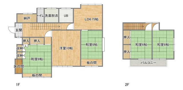 金山町朝日台 5DK 敷地面積170坪の間取り
