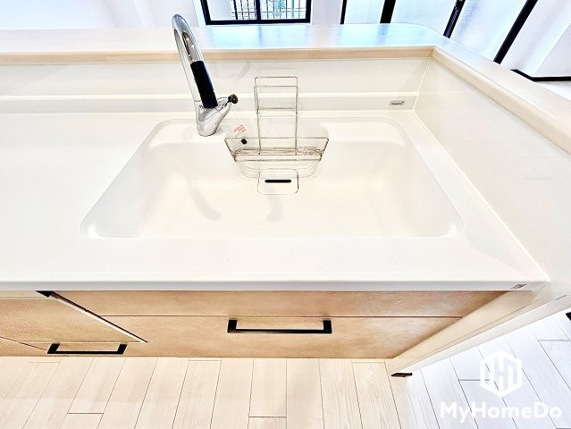 大森アイリス参番館のキッチン|お手入れ簡単、使い勝手が良いシンクでキッチンがもっと楽しく