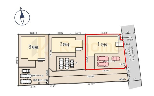 小美玉理羽刈第5　新築戸建て　1号棟の区画図|大きなお買い物だからこそ、メリット・デメリットを伝えさせて頂きます。
R-homeにお任せください♪