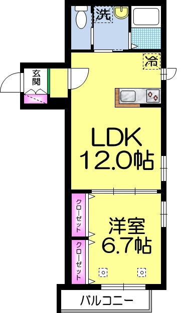 エスポワール 東尾久の間取り|★角部屋★二面採光★