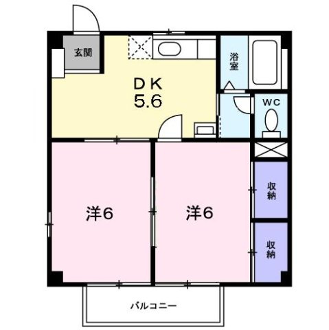 サニーハイツ楠　Ｂの間取り
