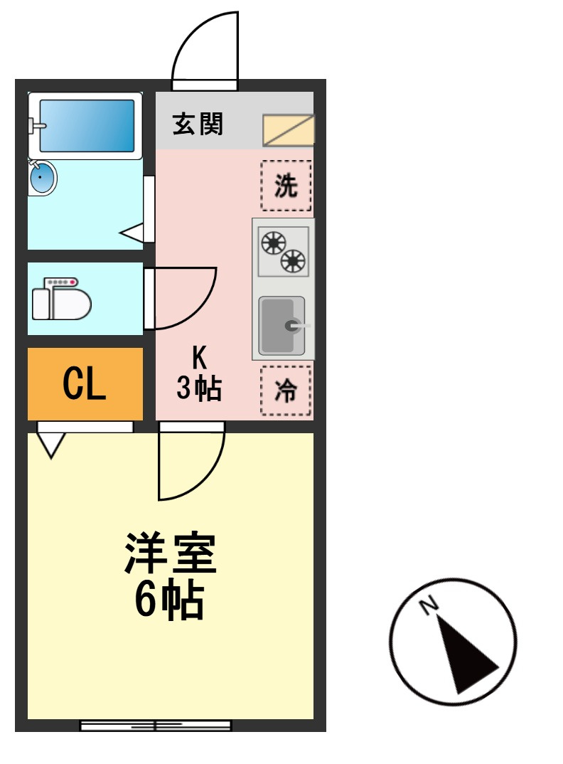 エスポワールの間取り|Ａ棟２０５号室