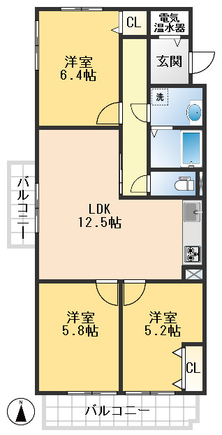 緑地東ロイヤルマンションの間取り