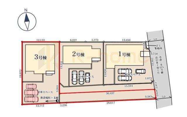 小美玉理羽刈第5　新築戸建て　3号棟の区画図|大きなお買い物だからこそ、メリット・デメリットを伝えさせて頂きます。
R-homeにお任せください♪