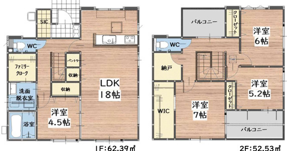 大野城市中１丁目５期　１号棟の間取り