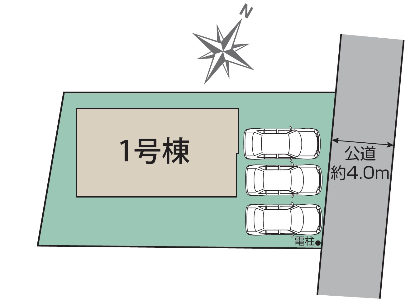 狭山市南入曽・全1棟　新築一戸建　～1部屋増やせる！～の区画図|カースペース並列3台。