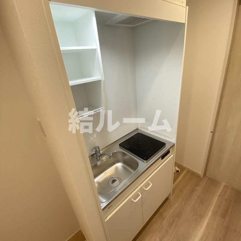 板橋区新河岸３丁目のアパートのキッチン