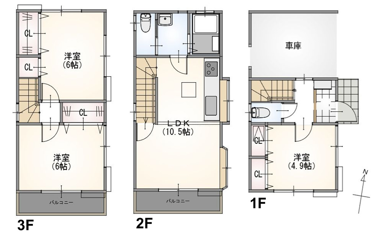 中古／志木市柏町1丁目の間取り|3階建て3LDK