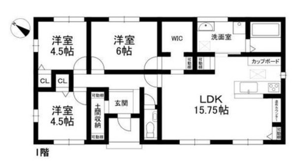 近江八幡市板屋町　中古戸建の間取り