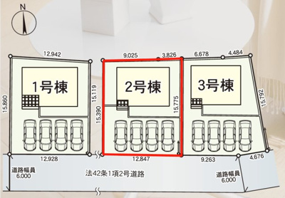 【区画図】 | Cradle garden　東根市六田　2号棟 | ★内覧予約でブランド米2kg★
