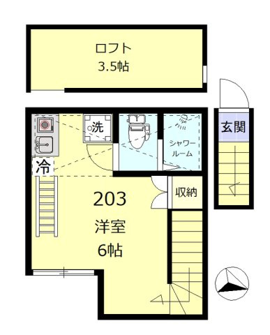 板橋区板橋２丁目のアパートの間取り