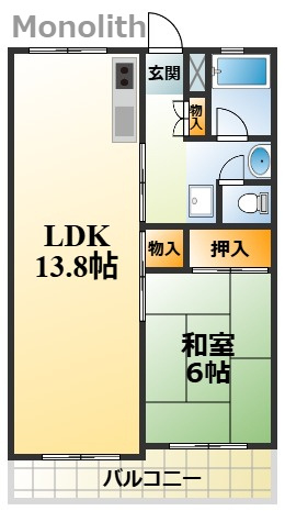 くすの木２号棟の間取り