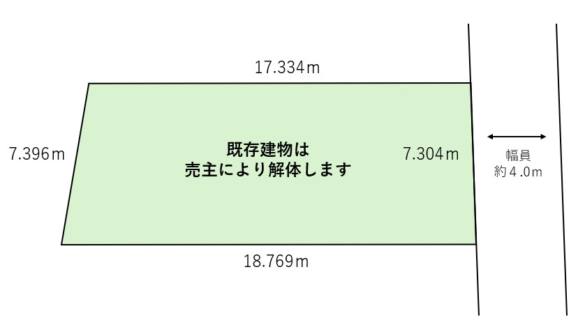閑静な住宅地エリアの土地図|39.74坪