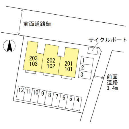 セジュールひまわりの区画図