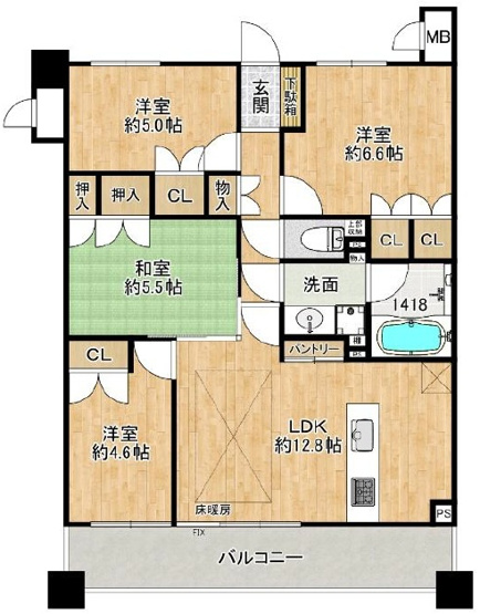 【間取り】 | ネバーランド北大阪 | 上層階・陽当り＆眺望良好・全居室収納有・ペット飼育可