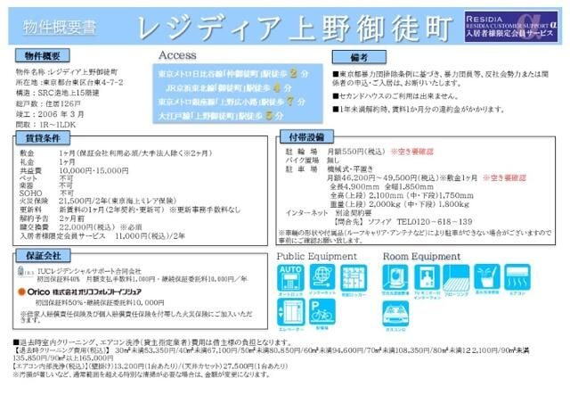 レジディア上野御徒町のその他