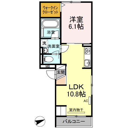 Ｄ－ｒｏｏｍ尾頭橋Ａの間取り