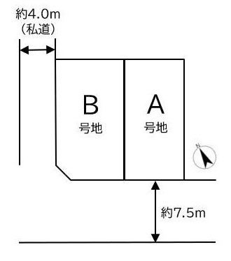 笠屋町新築戸建　A号地の区画図