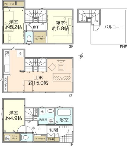 ベルガーデン西区中央2丁目(借地権付き新築戸建て)の画像