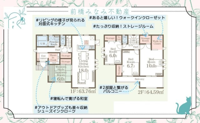 【新築】渋川市金井第１８　４号棟(全８棟)　リーブルガーデン　新築建売分譲の間取り