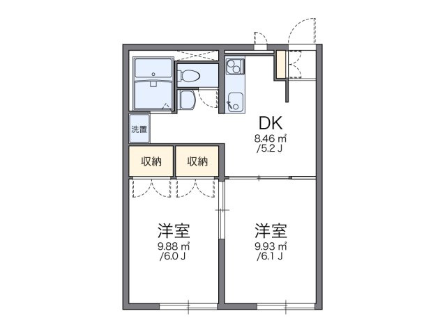 【間取り】 | レオパレスＭＩＮＡＭＩ　ＨＡＮＹＵⅡ | 代表的な間取のため実際の間取とは異なる場合があります
