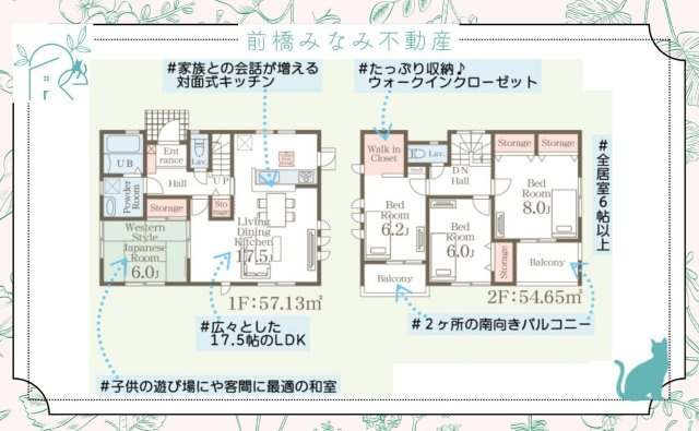 【新築】渋川市金井第１８　６号棟(全８棟)　リーブルガーデン　新築建売分譲の間取り