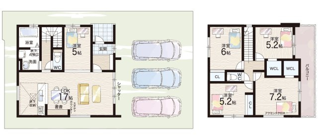 神戸市垂水区塩屋台　第1期　新築一戸建ての間取り