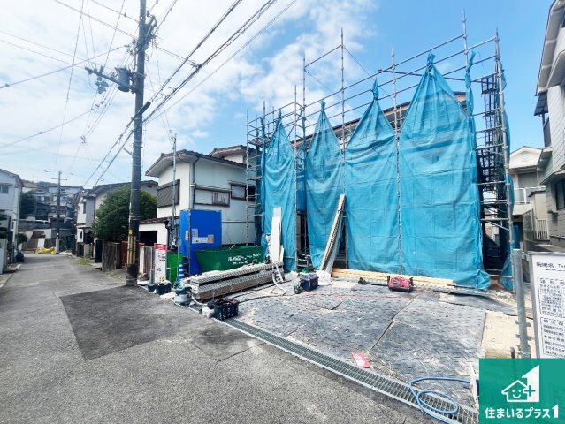 神戸市垂水区塩屋台　第1期　新築一戸建ての前面道路含む現地写真|周辺は落ち着いた街並みの住宅地！子育てがしやすい住環境です！まだ未完成ですが、現地でしかわからない事もございます。是非一度ご覧ください。