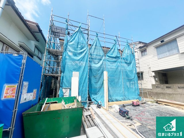 神戸市垂水区塩屋台　第1期　新築一戸建ての前面道路含む現地写真|周辺は落ち着いた街並みの住宅地！子育てがしやすい住環境です！まだ未完成ですが、現地でしかわからない事もございます。是非一度ご覧ください。